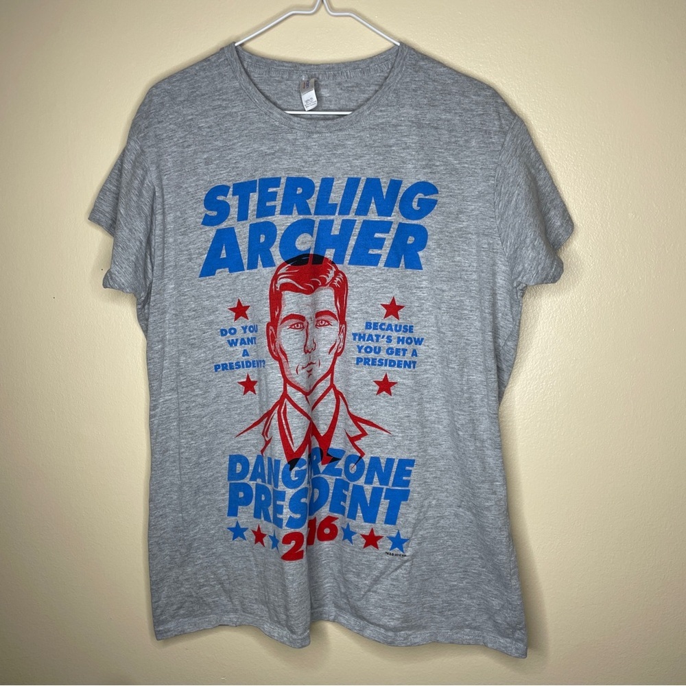 Archer for president 2016 Danger Zone cartoon tv show graphic t-shirt - 3XL